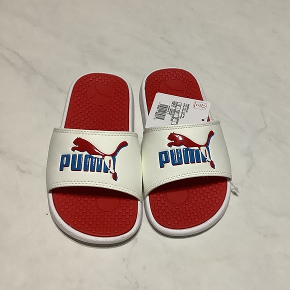 Puma Kids Red and White Sandals - Picture 1 of 5
